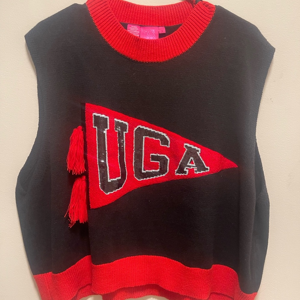 QUEEN OF SPARKLES Black and Red Sweater